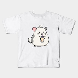 Pixel Mouse Loves Boba Tea! Kids T-Shirt